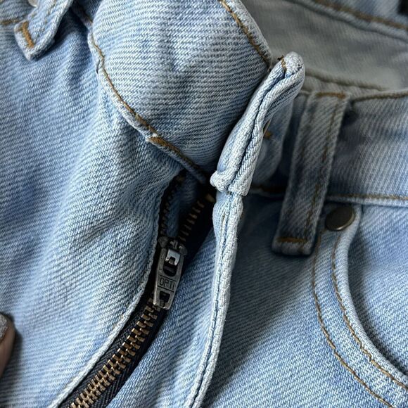 Pretty Little Thing Women’s Size 6 Denim Mini Skirt With Logo Cotton - Picture 7 of 9